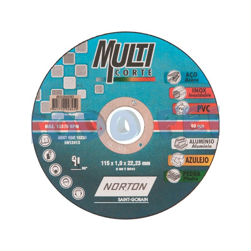 DISCO OXI.ALUM. NORTON MULTICORTE 115X1,0