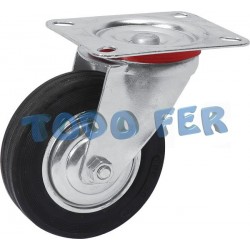 RUEDA BASE GIRATORIA  GOMA 100MM