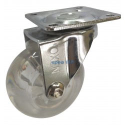 RUEDA BASE GIRATORIA  TRANSP. 75MM