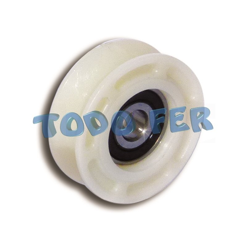 RUEDA PORTON NYLON V 70 MM - 1 RULEMAN