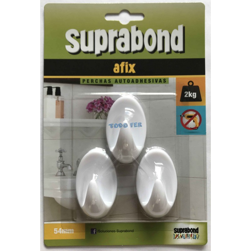 PERCHA AUTOADH. PLAST. 54MM X 3U OVAL.