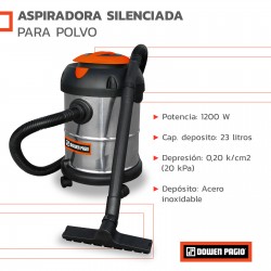 ASPIRADORA DOWEN POLVO 23LTS AC.INOX.