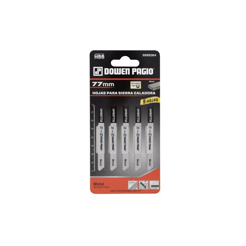 HOJA SIERRA CALAD. DP METAL U 32D X  77MM 5U