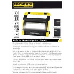 REFLECTOR CROSS LED RECARGABLE 10W 1000L