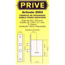 CERROJO  PRIVE  2003 D\PERNO GIRAT. (CAJA)