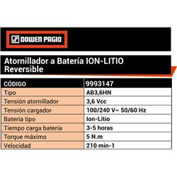 ATORNILLADOR ARTICULADO DOWEN A BATERIA 3,6V	