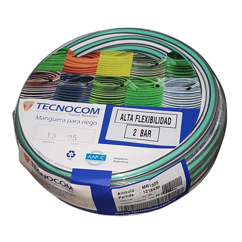 CAÑO RIEGO TECNOCOM  REFORZADO  1/2X 25MT