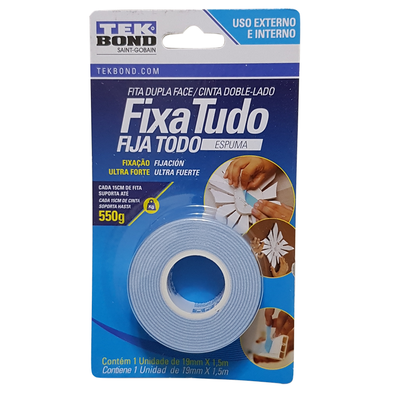 CINTA DOBLE FAZ ACOLCH TEK BOND 19MMX1,5MT