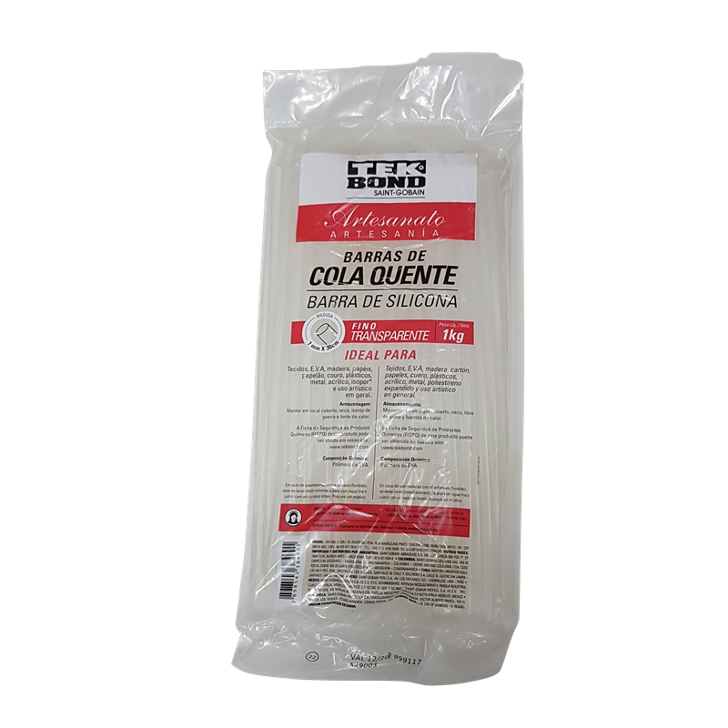 BARRAS DE SILICONA TEK BOND FINA TRANSPARENTE (KG)